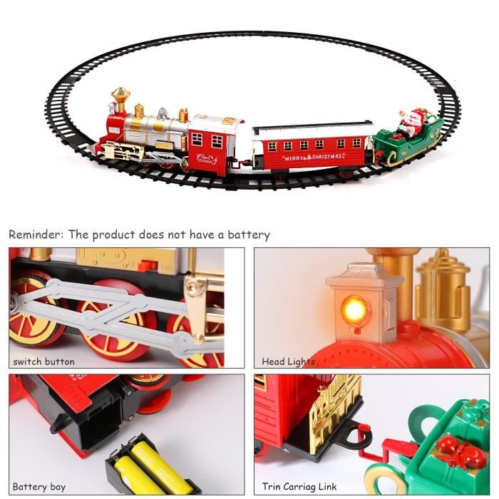 Circuit miniature Train piste électrique avec musique et lumières, petit  train et Père Noël pour enfant cadeau(281) - Cdiscount Jeux - Jouets