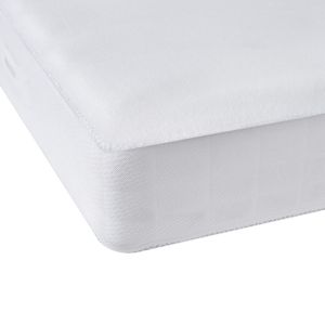 Protège-Matelas 70x190 Imperméable Respirant - Certifié Oeko-Tex - 4 Élastiques Aux Coins - Infroissable, Lavable Machine - Blanc