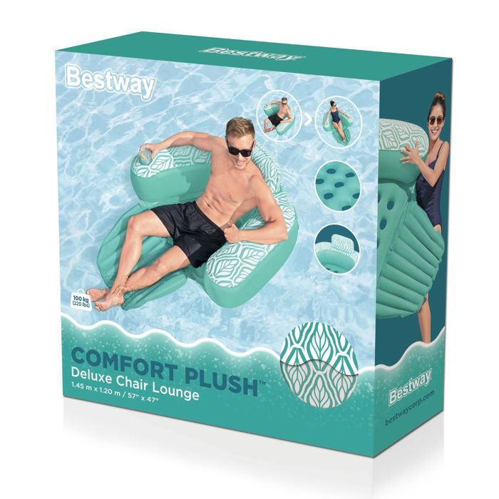 Lot De 2 Fauteuils De Piscine Gonflables 4 En 1 – Assise En Maille, Dos Réglable, Capacité 115 Kg, Pour été Plage Lac
