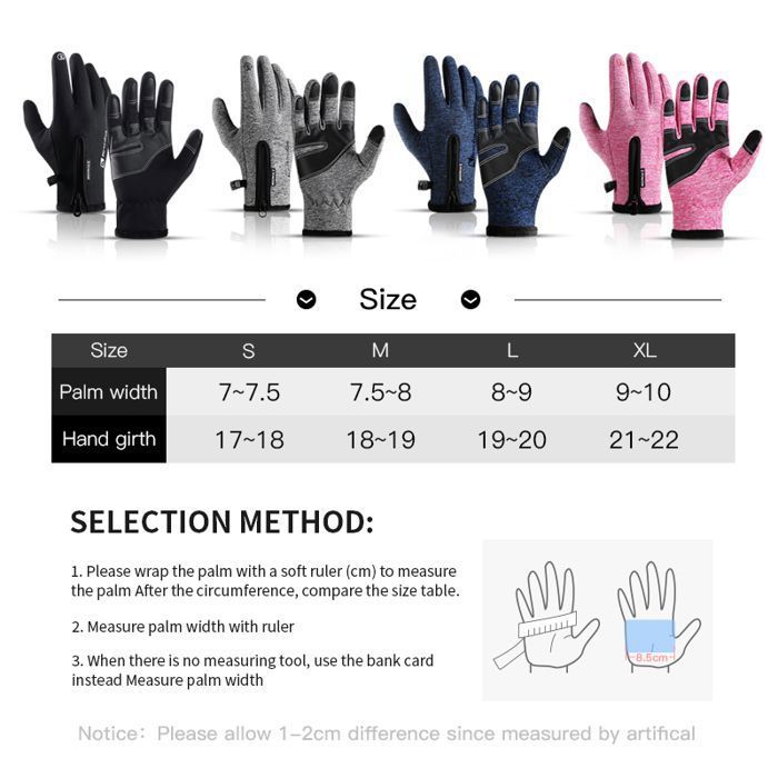 Gants De Pêche Hiver ZYONG - Écran Tactile, Imperméables, Antidérapants - 1 Paire Noir/Gris