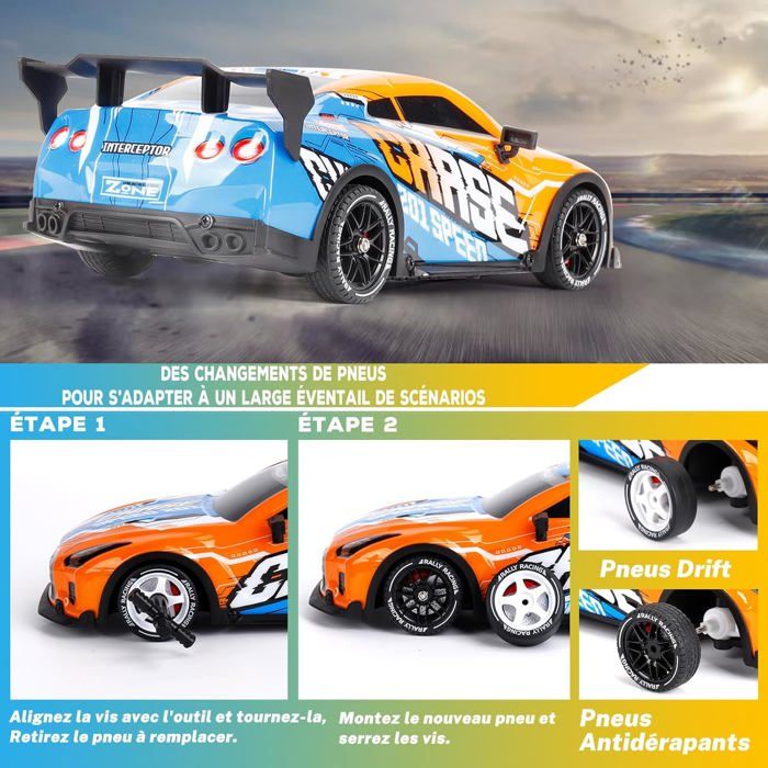 Voiture Télécommandée Drift Joellfuner 1:14 - 25km/h, 4WD, LED Voiture Télécommandée Drift Joellfuner 1:14 - 25km/h, 4WD, LED