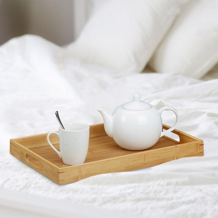 Kinsinder Plateaux de Service en Bambou, Plateau Service Rectangulaire
