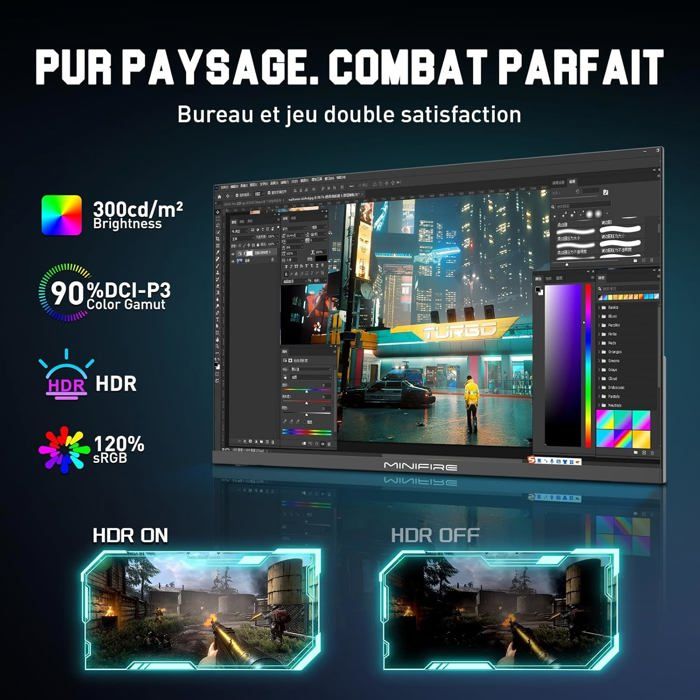 Écran PC Gamer - Minifire - MFG25X1 Pro - 24.5