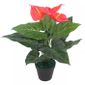 Lixada Plante Artificielles Deco Plante Artificielle Interieur Exterieur Avec Pot Anthurium 45 Cm Rouge