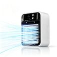 Climatiseur Mobile, Refroidisseur d'air Mini climatiseur, ventilateur par air USB avec humidificateur à brumisation Silencieux Blanc