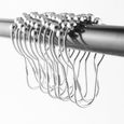 12 crochets de rideau de douche anneaux argent antirouille anneaux en forme d&#39;ampoule de rideau de douche crochets a CR7645-0