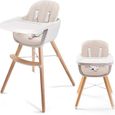 Chaise haute évolutive 2 en 1 - Style Scandinave - Pour bébé - Blanc-0