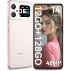 Smartphone Pas Cher Cubot A20 12Go + 128Go 6.75" /1.83" Écran Arrière 48MP 5100mAh Android 14 Téléphone Portable Dual SIM 4G - Rose