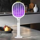 FIMEI Raquette Électrique Anti-Moustiques Pliante et Téléscopique 2en1 avec Lampe Anti-Moustiques 3000V, Chargement USB, Batterie