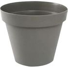 Pot de fleur rond Toscane - EDA PLASTIQUE - Ø 30 x H 26 cm - 10 L - Taupe