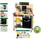 Grand établi Bosch - KLEIN - 8734 - Bois FSC - Avec visseuse électronique, caisse à outils, set de construction, etc. - Dès 3 ans
