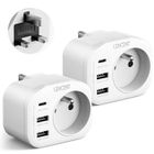 Adaptateur Prise - LENCENT - 2 USB, 1 Type-C, 1 AC - 3250W - Prise Type G - Voyage UK/Irlande