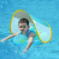 Bouée de natation pour bébé Stillcool avec parasol - Bleu - Convient pour les enfants de 3 mois à 4 ans