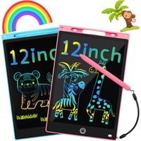 2 Pièces Tablette d'écriture LCD de 12 Pouces, Tablette Dessin Enfants, Ardoise Magique, Table Dessin Enfant Coloré, Jouet Educatif 