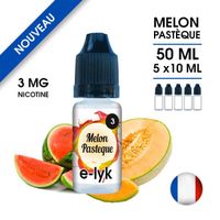 E-liquide saveur Melon Pastèque 50 ml en 3 mg de nicotine - 5 x 10 ml - marque E-lyk