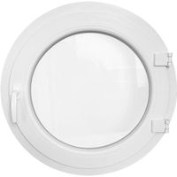 Fenêtre ronde à la française droit 700 mm PVC blanc oeil de boeuf