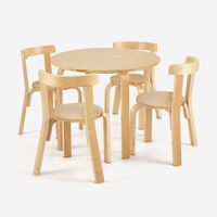 Ensemble table et chaises pour enfants - COSTWAY - Ronde - Bois de peuplier et bouleau - Confortable et sécurisé