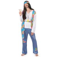 Déguisement hippie effet jean homme - MARQUE - Adulte - Bleu - Polyester - Intérieur