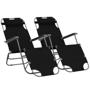 CHAISE LONGUE chaise longue - Outsunny - Métal - 118x60x80cm - N
