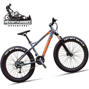 VTT Nengge 26 Pouces Vélo Vtt À Gros Pneus Adulte Homme Femme 27 Vitesses Suspension Avant Montagne Frein Disque