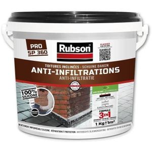SOUS-COUCHE - ENDUIT RUBSON Anti-infiltrations Toutes Toitures Noir 1kg