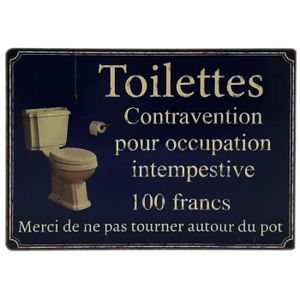 T.02.R Plaque de toilettes rétro Lot de panneaux de toilettes vintage Autocollant 