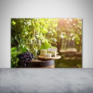 CREDENCE Tulup 100x70cm Crédence de cuisine sur verre sécurité:- Nourriture boissons - Vin Collations - Vert