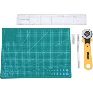 Kit de couture Tapis de découpe VERT A1 (60x90cm), cutter rotatif 45mm et  règle patchwork 15x60cm