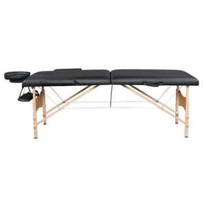 TABLE DE MASSAGE - TABLE DE SOIN Table de massage - table de thérapie pliante lit de massage portable table à 2 sections noir