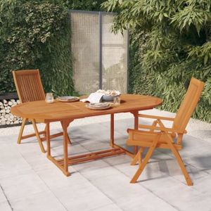 TABLE DE JARDIN  HEN - Table de jardin 200x100x75 cm Bois d'eucalyp