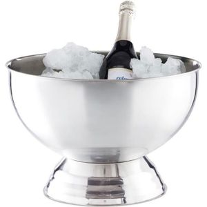 Seau à glace pour Champagne ou vin avec pied en acier inoxydable poli