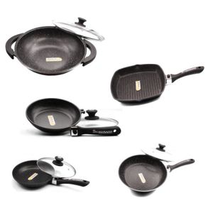 24/28 cm + ensemble de wok ensemble avec couvercle, baguettes, grille et  spatule