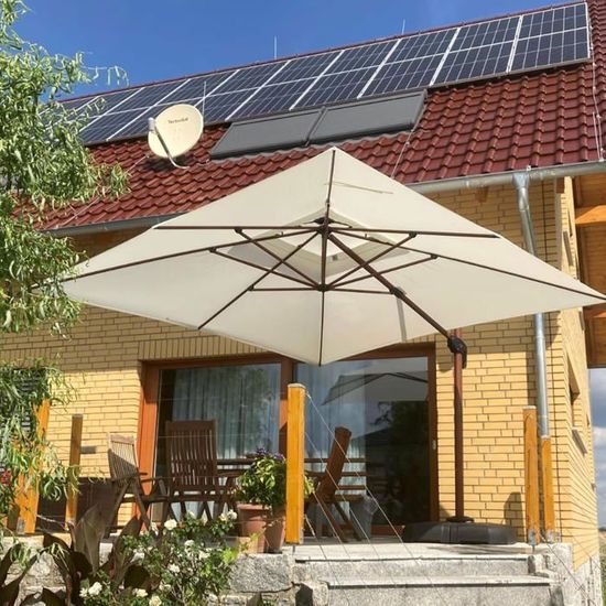 Parasol déporté PURPLE LEAF 2.7 x 2.7 m, parasol de jardin à double