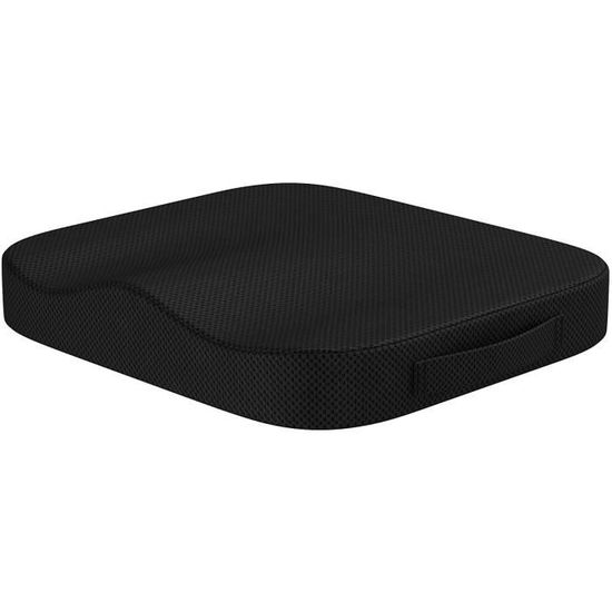 POKAR Coussin Triangulaire Rehausseur Siège Voiture Et Bureau - Ergonomique 38x38x8/2 Cm Noir