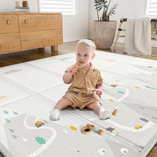 Fodoss Tapis d'éveil bébé (150 * 180cm), tapis bébé pliable & réversible,  grand tapis pour bébé, imperméable et facile à nettoyer, XPE Tapis de  motricité bébé : : Bébé et Puériculture