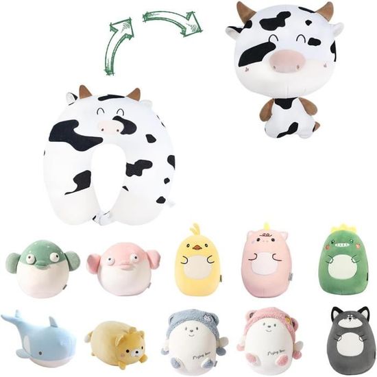 Oreiller De Voyage 2 En 1 JOYRAVO Pour Enfants - Peluche Dinosaure Transformable En Oreiller U - Confort Voyage Avion/voiture