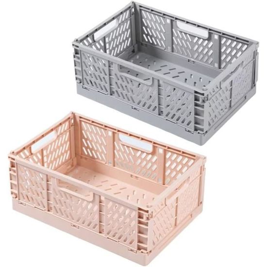 Lot De 2 Boîtes Pliantes 45L - Résistantes Jusqu'à 50kg - Noir/bleu - Pour Rangement Et Transport