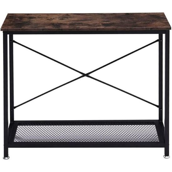 Table Console Industrielle Rustique, Style Vintage, Meuble D'entrée étroit En Bois Massif Et Acier