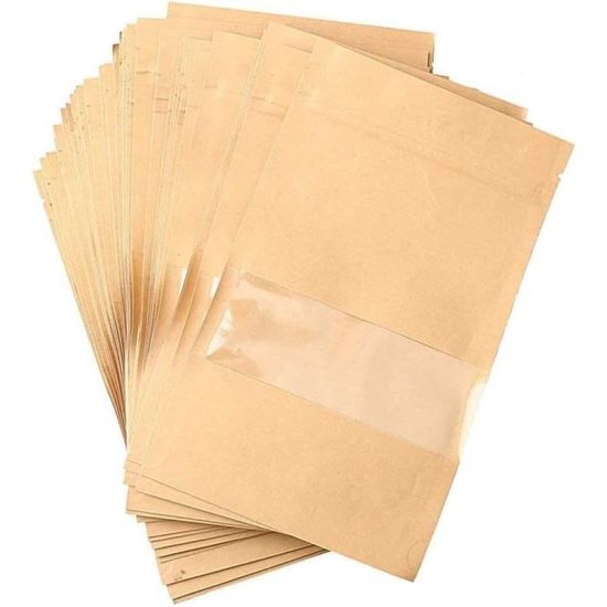 Lot De 100 Enveloppes Papier Kraft Cœur HAKACC - Mini Enveloppes Pour Cartes Cadeaux Et Invitations