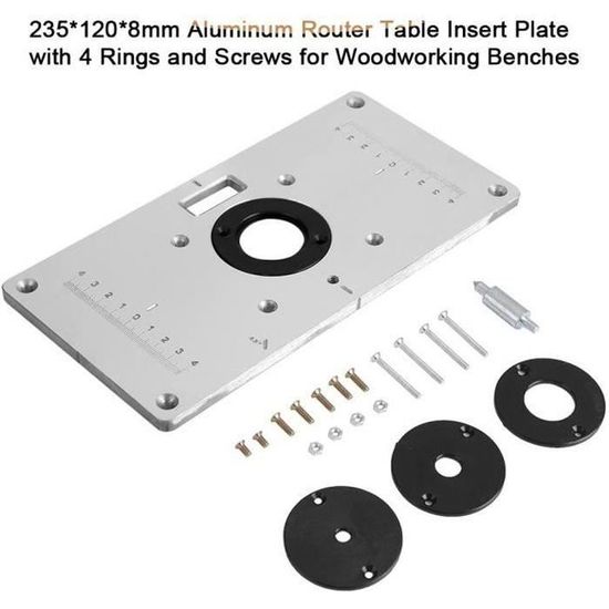 Aluminum routeur Table Plaque Insérer Pour charpenterie avec 4 Router ...