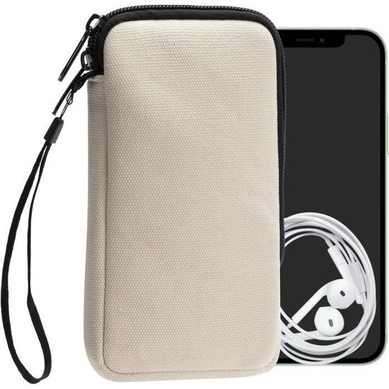 Housse Néoprène Universelle Pour Smartphone - Rose Rouge - Avec Dragonne Et Mousqueton