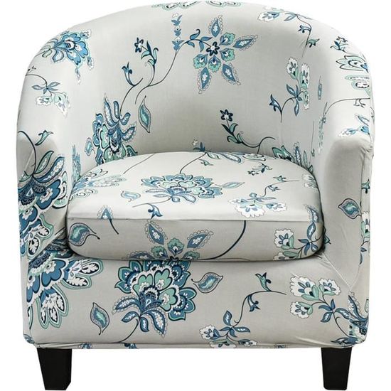Housse De Fauteuil En Velours Doux - Extensible Et Antidérapante - Pour Chaise Tonneau - Gris
