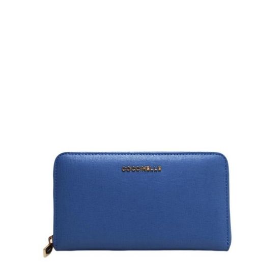 Portafoglio Coccinelle Metallic Soft – Pelle Bovina, Colore Aquamarine, 6 Scomparti Carte E Moneta