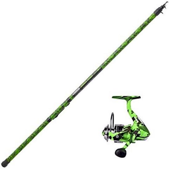 BNTTEAM Télescopique Ensemble de Canne à pêche Portable et Moulinet en Fibre de Carbone Pointe,Kits de Sac de Transport de Ligne de leurres de pêche