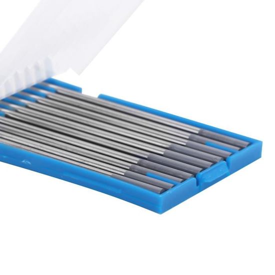 Électrode Tungstène WC20 2% Cérium - Diamètre 2.4 Mm, Longueur 175 Mm, Pour Soudage TIG, Boîte De 10