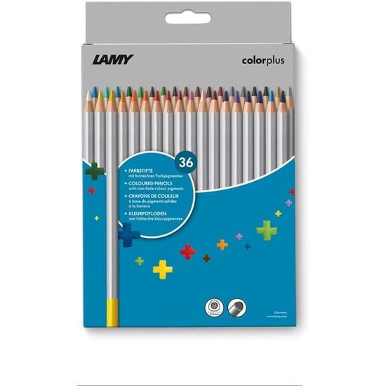 Lamy Colorplus Neon 506 Set di 6 matite colorate in legno di tiglio massiccio con forma triangolare ergonomica, mina spessa 3,3 mm, matita colorata 7,2 mm