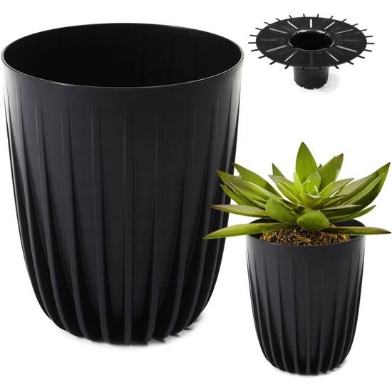 Novelty Mfg Co 35128 Ella Pot De Fleurs Carré Noir