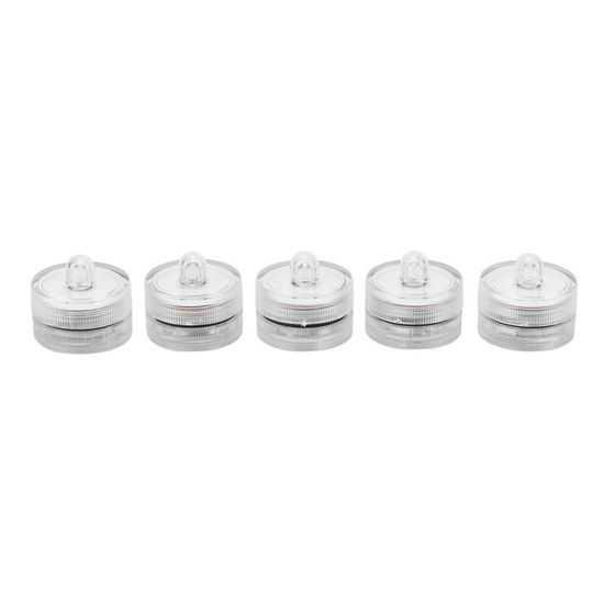 IMAGE Lot de 12 bougies chauffe-plat LED sous-marines à piles - Bougies étanches submersibles - Décoration pour fête, mariage, étang, piscine, jardin