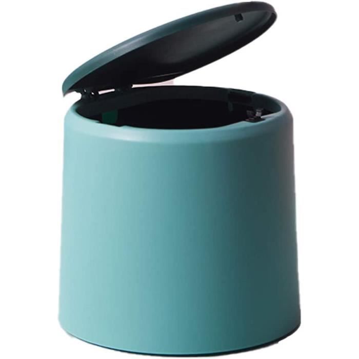 Mini Poubelle Avec Couvercle Pivotant - Design Compact Gris, Pour Bureau, Salle De Bain, Chambre, Cuisine