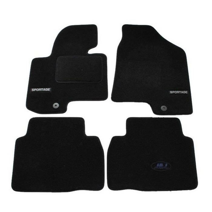 J&J Automotive | Logo Tapis de Sol Noir Velours Compatible Avec Kia Sportage 2010-2015